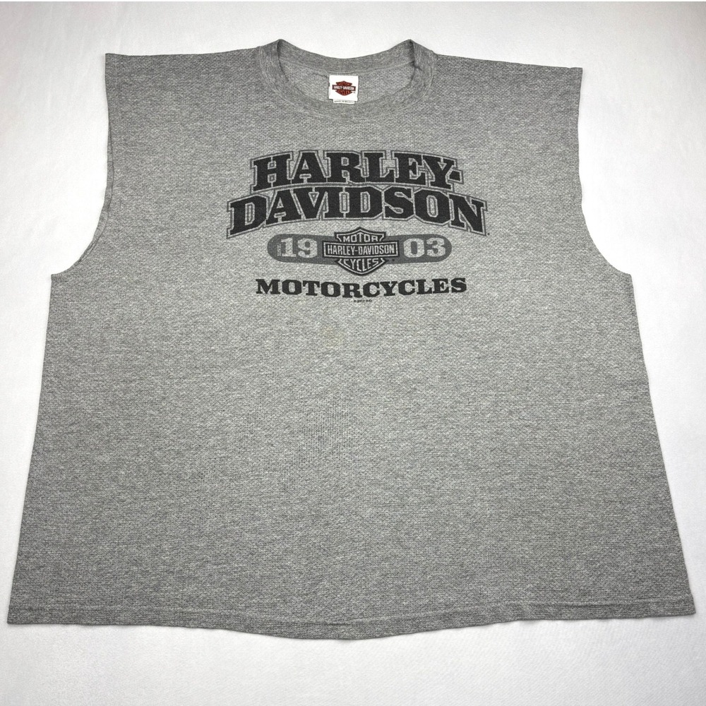 Harley Davidson Shirt Mens 3XL Gray Sleeveless Muscle Tee Tank Columbia TN 2012